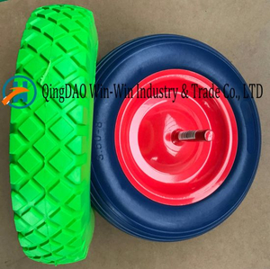 Flat-Free PU Wheel with Colorful Rim (3.50-8)